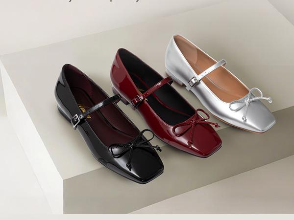 Athlefit Women's Mary Jane Flats Dressy Comfortable Square Toe Ballet Flats Shoes with Buckle Strap Footwear Girl