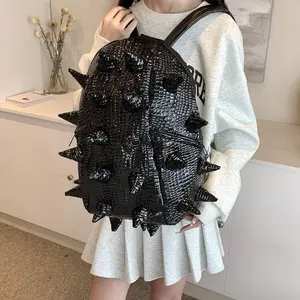2026 New 3D Spiky Hedgehog Backpack, Funny Sea Cucumber Style Streetwear Backpack, Waterproof Large Capacity School College Outdoor Riding Knapsack for Men Women Teens