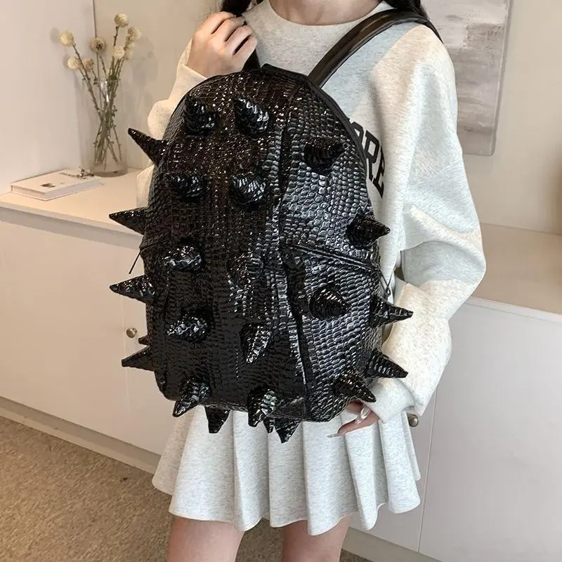 2026 New 3D Spiky Hedgehog Backpack, Funny Sea Cucumber Style Streetwear Backpack, Waterproof Large Capacity School College Outdoor Riding Knapsack for Men Women Teens