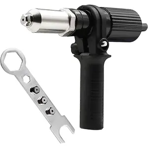 Pop Rivet Gun Adapter Kit, Cordless Riveting Drill Tool with Removable Plastic Handlel, Electric Rivet Gun Head