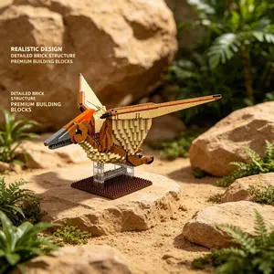 Dinosaur Theme Micro Mini Building Set, 3D DIY Puzzle Toy, Multiple Styles, Includes Triceratops, Tyrannosaurus, Pteranodon, Perfect Gift