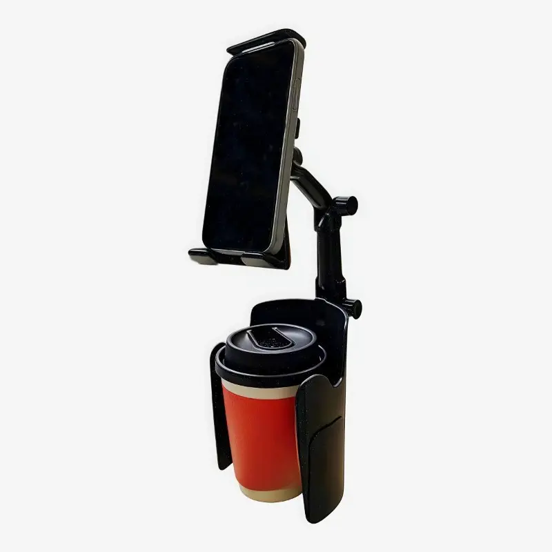 Multi-Use 2-In-1 Rotatable ABS Plastic-Polyester Car Cup Holder, Vehicle Device Mount Stand for Mobile Phones & Tablets (Fashion Accessory), Phone Holder For Car, Hold Devices, Rotating Cup Holder, Smartphone-Cellphone Mount
