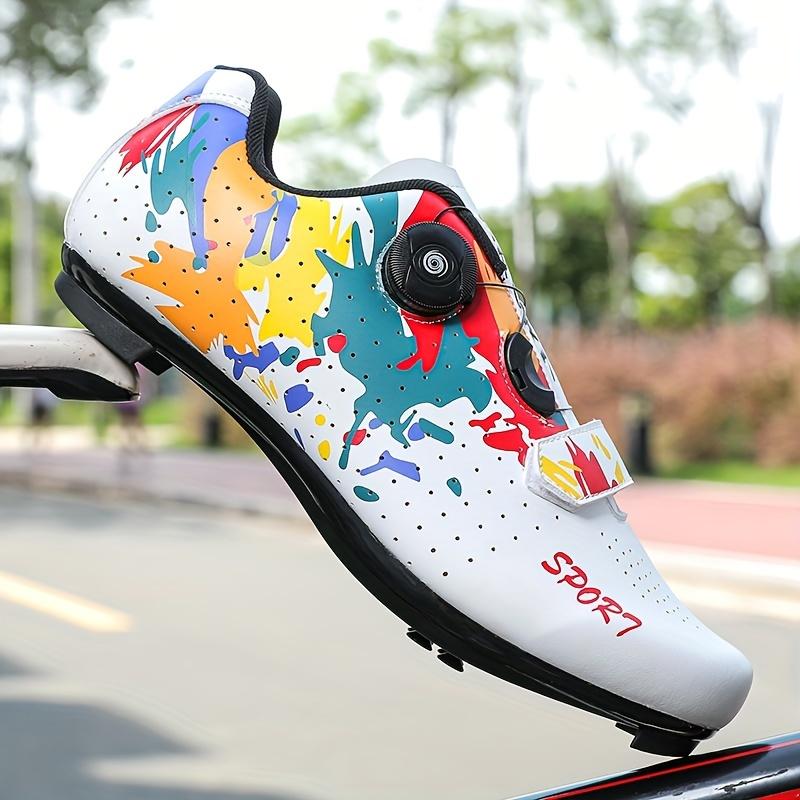 Men's Professional Cycling Sneakers Compatible With SPD Cleat, Breathable Sport Shoes For Road Cycling Ridding Racing Outdoor