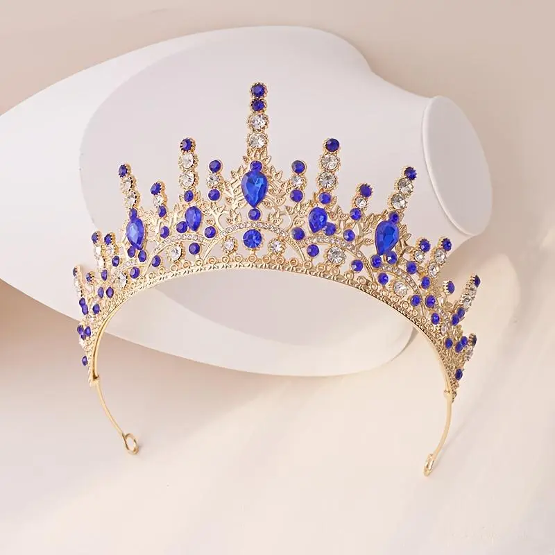1 Baroque Vintage Black Luxury Crown Bridal Headpiece Wedding Accessory for Wedding Dress and Birthday