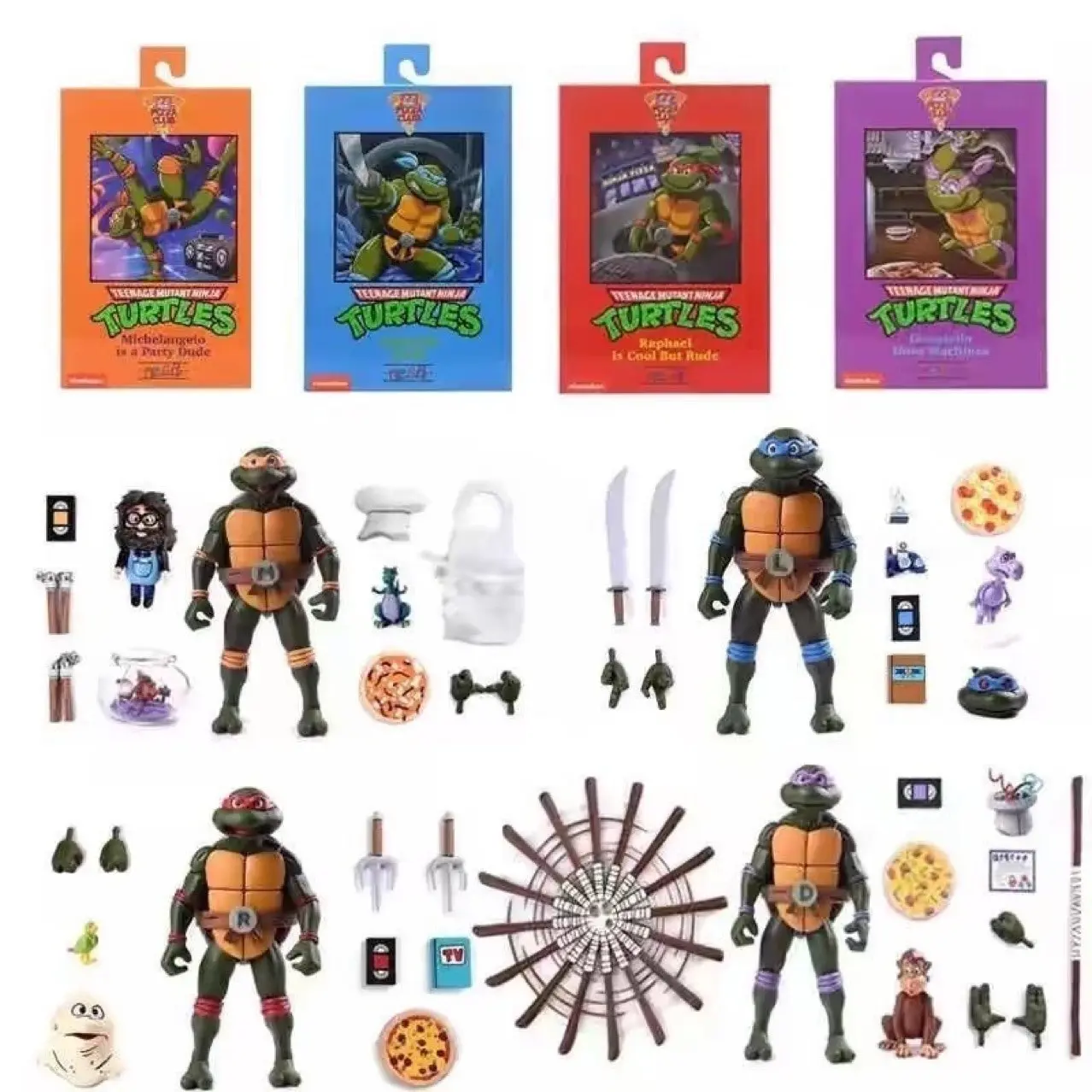 Ninja Turtle Cartoon Animation Pizza Edition Luxury Jointed Action Figure Model, Collectible, Birthday Gift, Party Gift, Halloween Gift