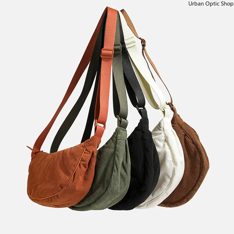 Women's Solid Color Corduroy Hobo Shoulder Bag - Retro Casual, Lightweight Purses Crossbody Bag for Daily Travel, Crossbody Purse Messenger Handbag, Crossbody Bags For Women, Everyday Bag