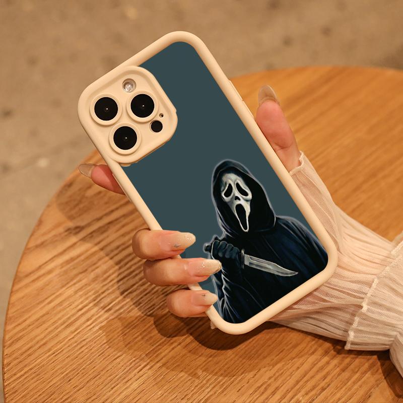 Scream Ghostface Knife -Teal/Charcoal blue color scheme for iPhone17/17PROMAX/17PRO/16/15/14/13/12/GALAXYS21/S22/S23/S24 Celestial Eye Layered Phone Case compatible with multiple models Cool trend BOBOJT558001