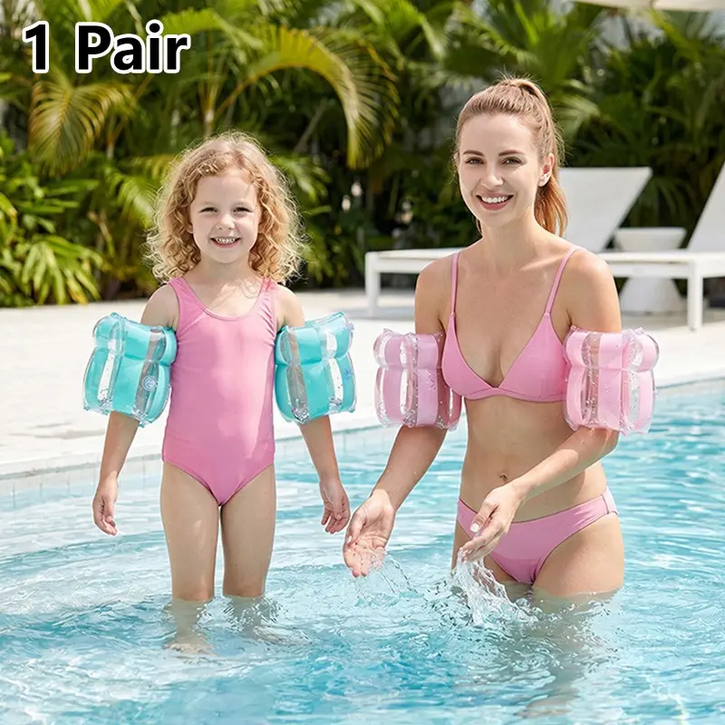 Thick Transparent Inflatable Water Sleeves, Adult & Child Universal Dual Airbag Safety Swimming Arm Floats, Secure Pool Gear, Pool Floaters