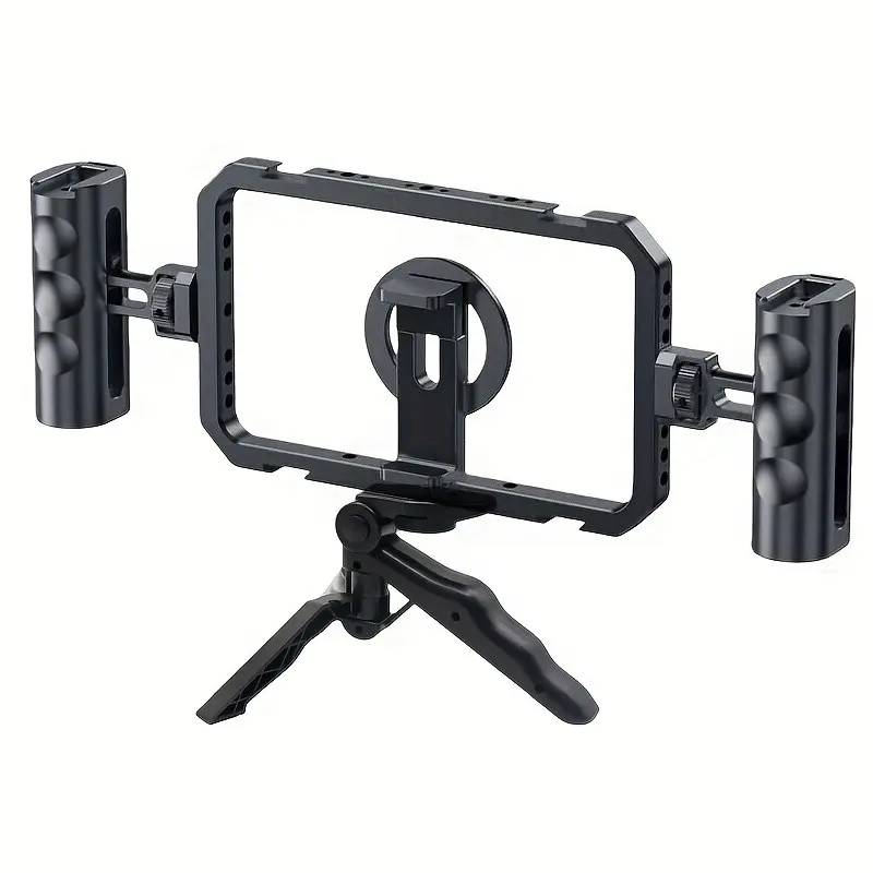 Universal Smartphone Video Rig Set, Mobile Device Mount, Sturdy Build, Perfect for Vlogging and Photography, Works with iPhone, Samsung, Pixel and Various Android Devices, Vlogging Gear, Tripod