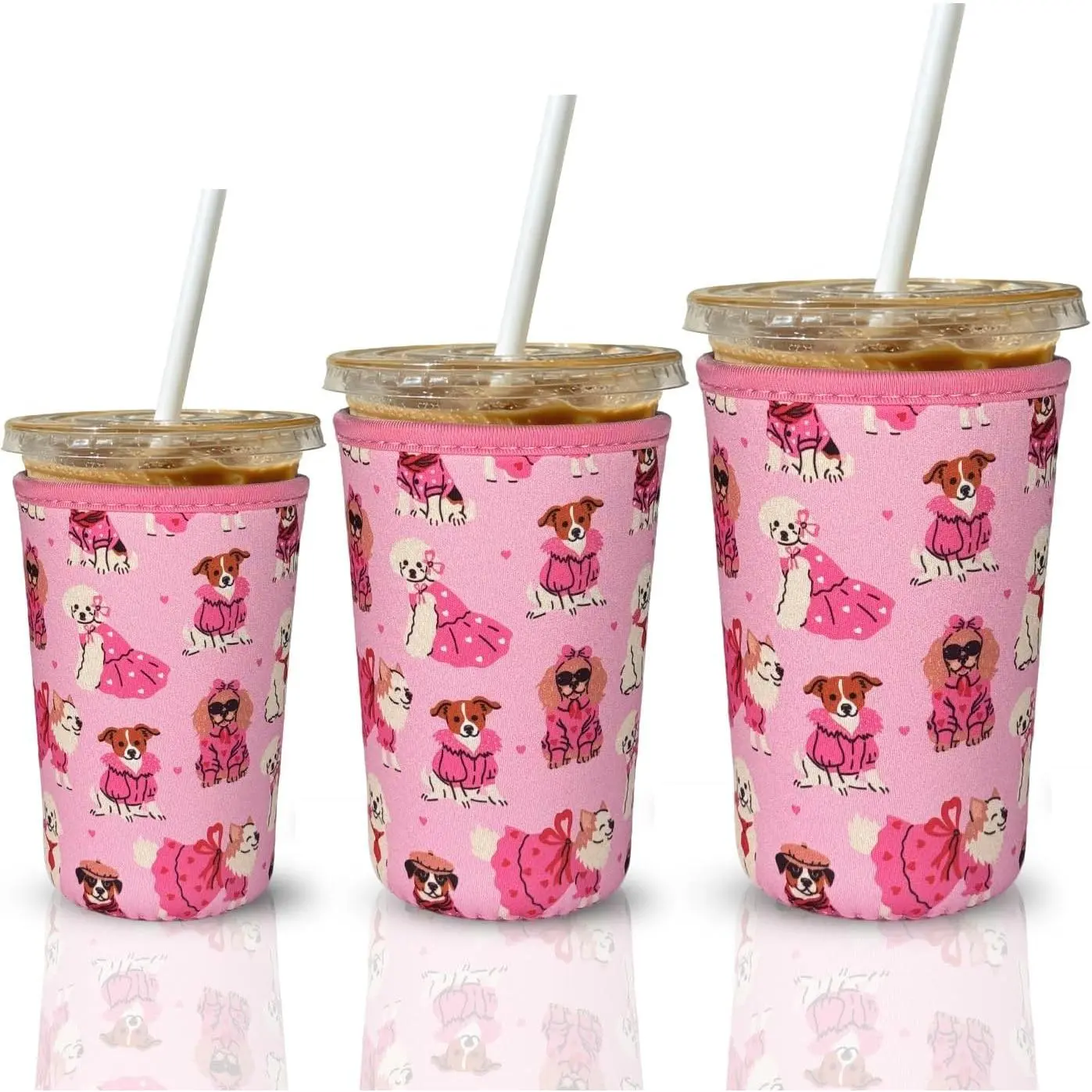 3Pack  Iced Coffee Insulator Sleeve for Cold Beverages | Neoprene Coffee Coolies sleeves for Iced & Hot Drinks,Drink Sleeve Compatible with  Coffee ()