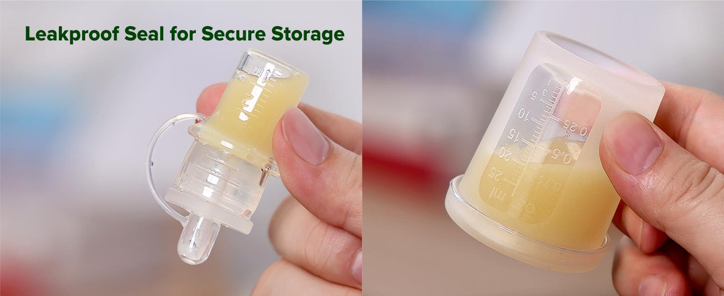 Colostrum Collector Kit 2ml/6pcs & Lidded Feeding Cup 25ml - Collect, Store & Feed Colostrum Ready-to-Use Pack, Reusable Colostrum Syringes Set for Liquid Gold