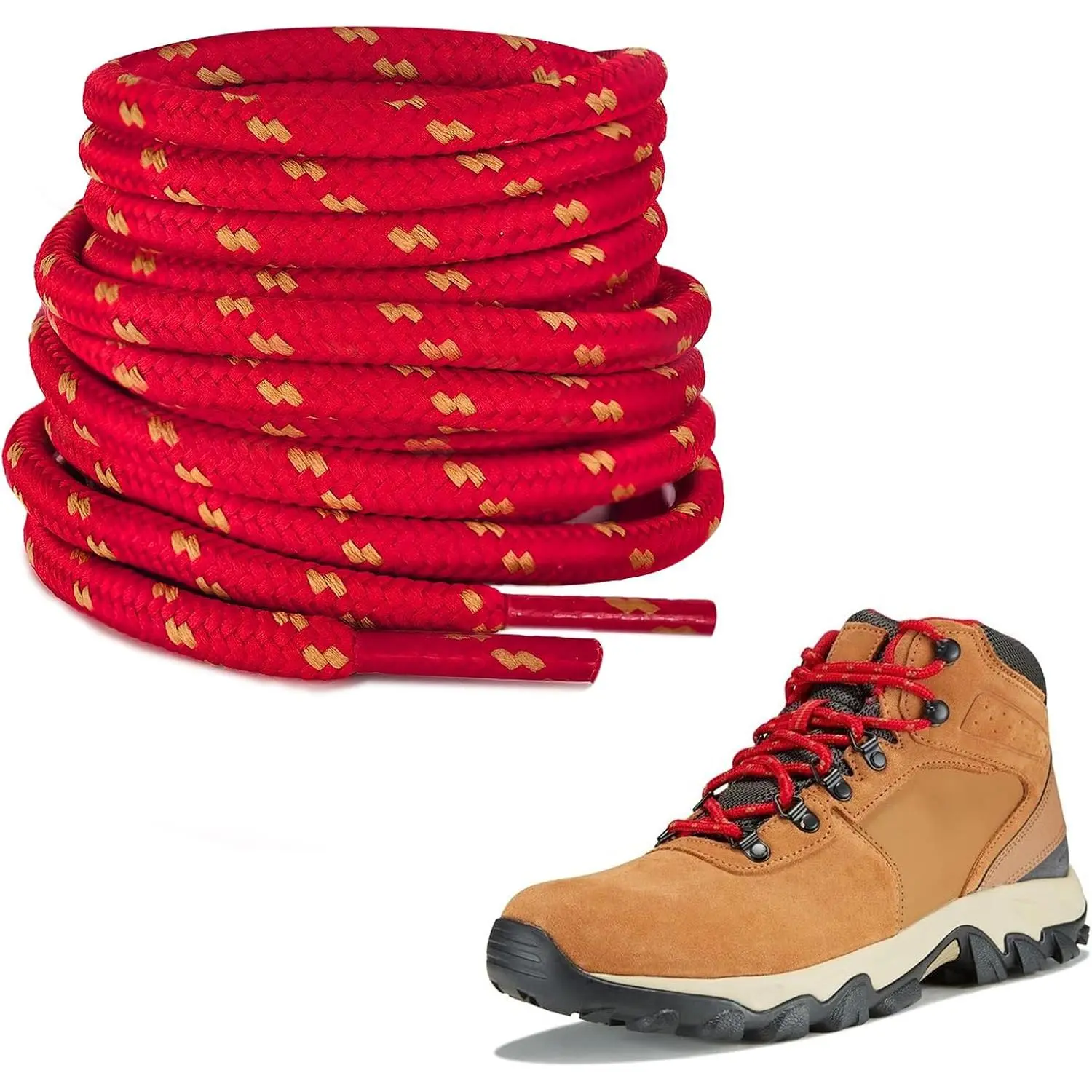 Round ShoeLaces for Columbia Boots, 7/32"(5mm) Heavy Duty Rope Shoe Laces Strings  forHiking Work Boots