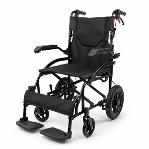 Portable Lightweight Transport Wheelchair for Adults & Seniors –angel wheel chair, Aluminum Frame – Removable Turn Over Armrests – Swing-Away Footrests – Locking Handbrakes – Ideal Mobility Aid for Travel, Home, Clinical Application