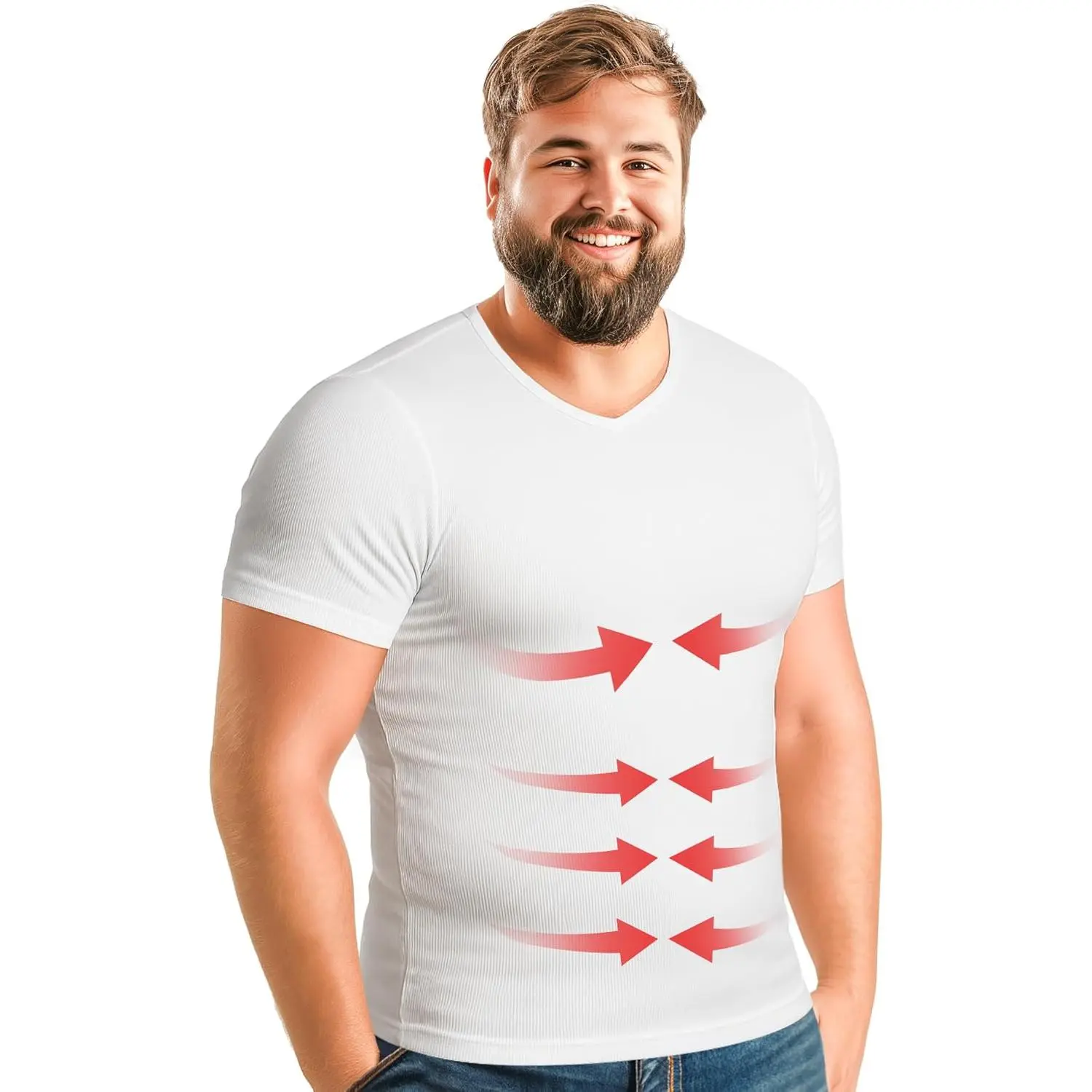 Mens Compression T Shirt Gynecomastia| V Neck Slimming Undershirt Compression Shirt for Men.Mens Shapewear Body Shaper Top