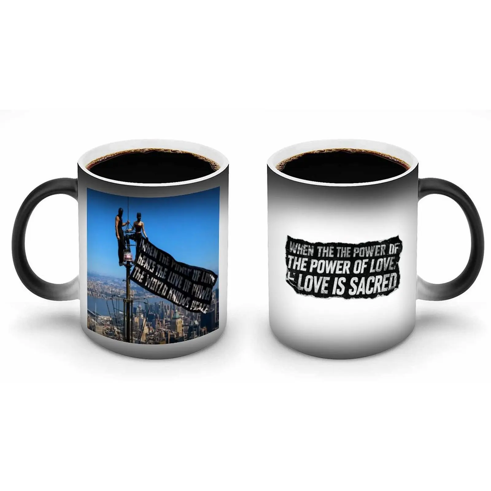 Ceramic Couple Mugs Set for Partners, His and Hers Bathroom Tumblers, Valentine-Birthday Gift (Home & Bathroom Supplies)