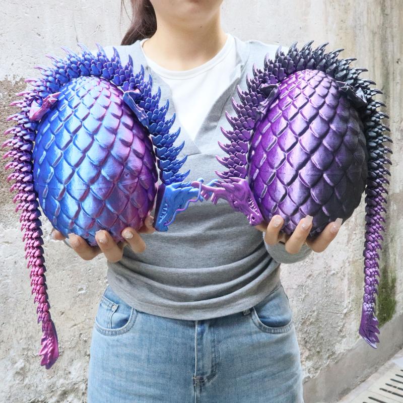 3D Printed Dragon & Egg Set, Creative Dragon Egg, Home Decor Ornament, Birthday Gift, Home Decor Supplies for Living Room Bedroom,Boys & Men gifts