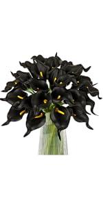 Artificial Calla Lily Teal Flowers for Wedding Bouquet Klein Blue Flower 12Pcs Home Decoration Faux Calla Lilies Flower, Teal Blue