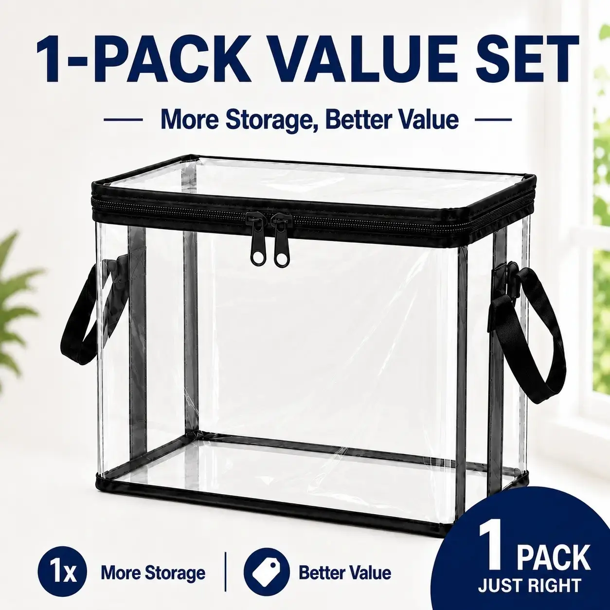 1-pcs,Large Capacity Transparent Thick Plastic Storage Box, Clear Storage Bin, Containers, Flip Lid Design, Durable, Ideal for Home Organization, Moving, Attic, Garage Storage