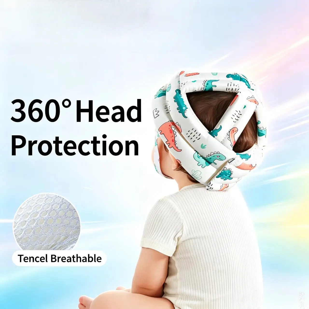 Summer Breathable Baby Anti-Fall Protective Helmet with Adjustable Head Circumference, Anti-Collision Safety Helmet Babies Aged 6 Months to 2 Years Learning to Crawl and Walk
