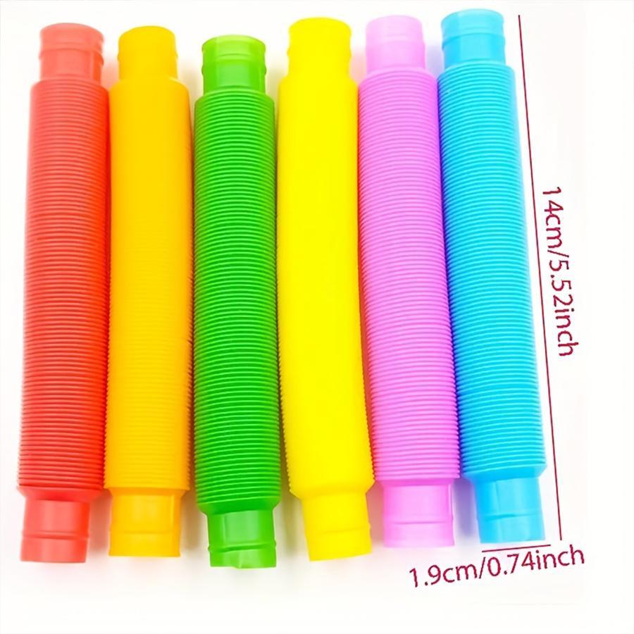 Random Color Sensory Tube Toy, 20/140pcs Colorful Decompressing Toy, Fine Motor Skills Toy, Unique Basket Filler, Rainbow