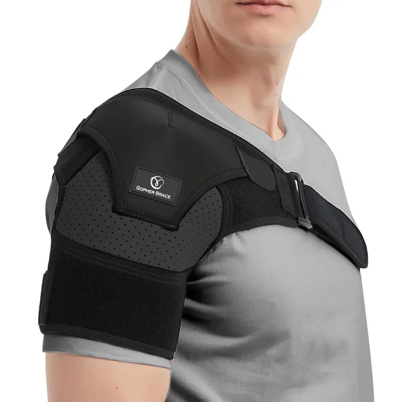 Outdoor sports Shoulder Brace for Men and Women, AC Joint Pain Relief, Torn Rotator Cuff, Tendonitis, Compression Shoulder Support Sleeve Wrap for Arm Stability, Sprain, Bursitis Injury (Black L-XL)