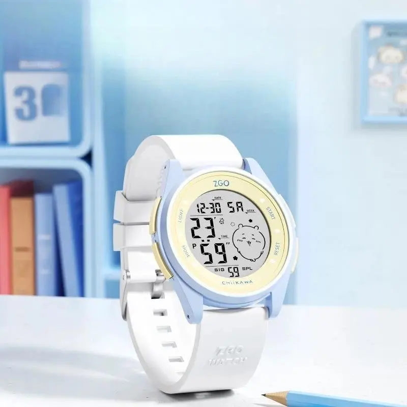 Anime Chiikawa Watch Female Luminous Alarm Clock Usagi Student Sports Timing Electronic Watch Lovely Kawaii Sweet Creativity New