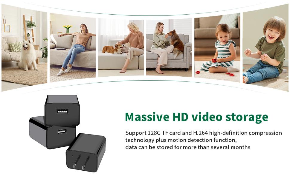 Mini Camera1080P Nanny Camera Small Security Camera with Night Vision and Motion Detection for Indoor and Home, No WiFi (64G)