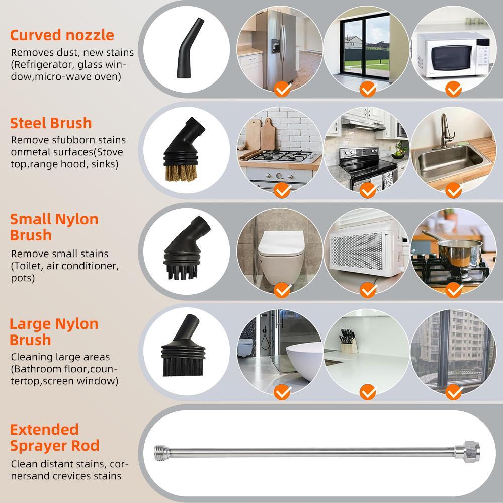 1500W Handheld Steam Cleaner, 50 PSI High-Pressure Steam, 1000ml Tank, 6-Level Adjustable, 105°C/221°F Fast Heat in 15s, Portable Multi-Surface Steamer with 16-Piece Kit