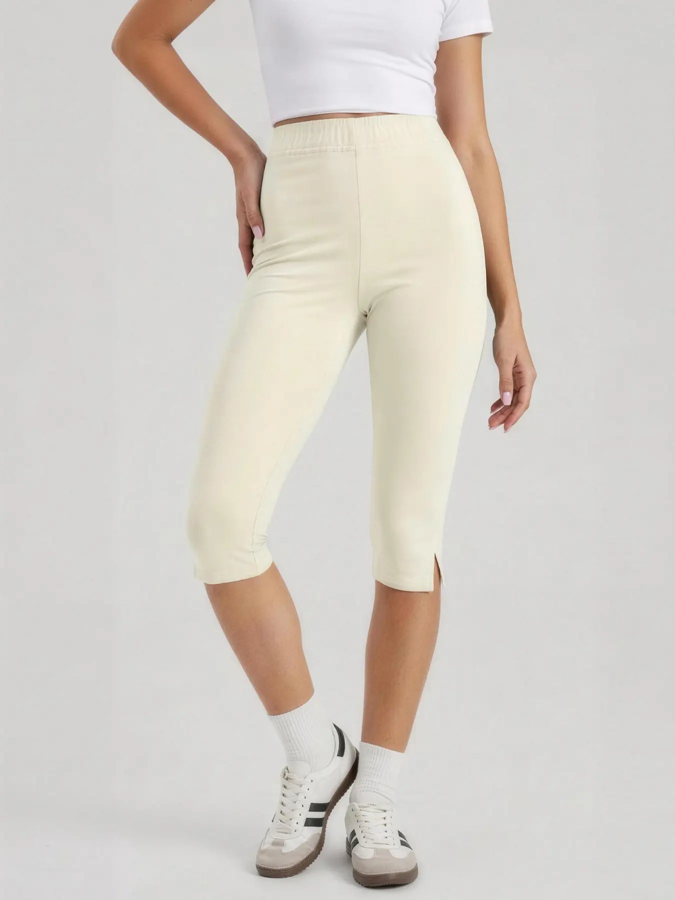 Women's Sporty Casual Low Waist High Stretch Tight Seven-Quarter Pants, Lightweight Solid Seamless Sweat-Wicking, Quick-Dry Breathable Yoga Tights Stretchy Seamless Yoga#TikTokMadeMeBuyIt #SummerEssentials #YogaPants