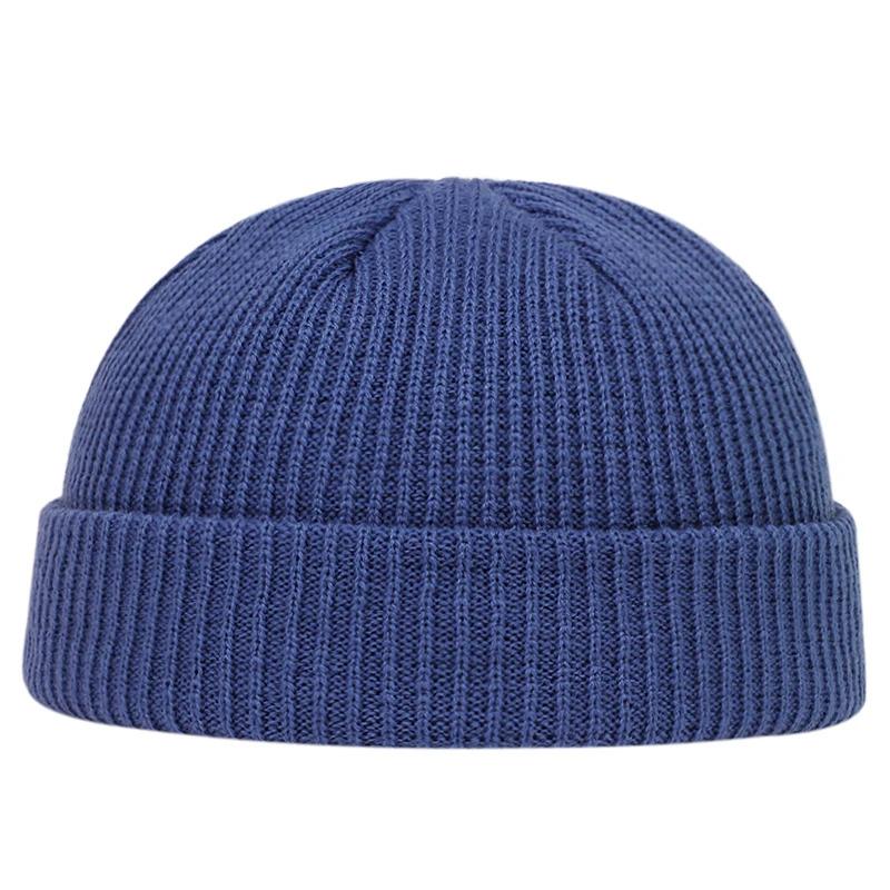 Autumn Winter Melon Cap Men Women Knitted Hat Beanie Skullcap Sailor Caps Cuff Short Brimless Retro Navy Style Hats Casquette