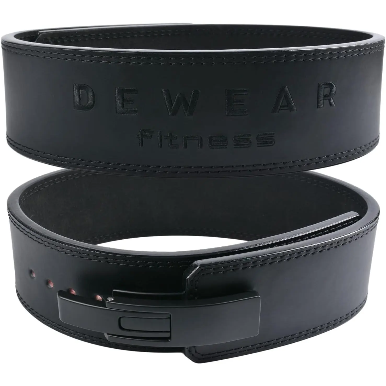 Genuine Leather Weight Lifting Belt with Lever Buckle, 10mm Thick 4" Leather Lumbar Back Support, Gym Belts Ideal for Training, Weightlifting, Bodybuilding, Squats and Deadlifts