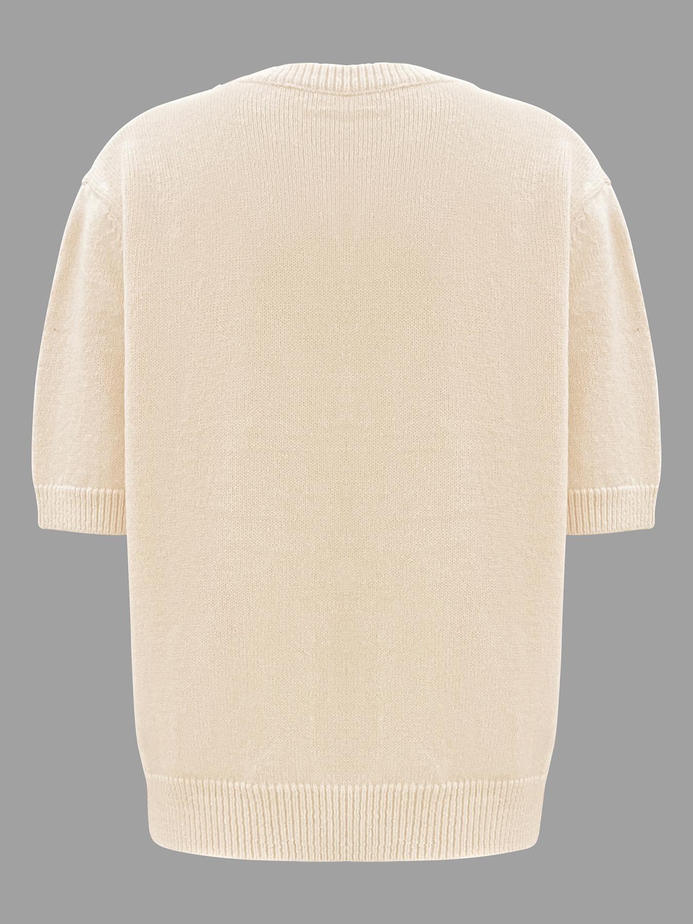 Women's Lemon Embroidery Sweater Cardigan, Casual Short Sleeve Knitwear for Daily Wear, Ladies Knitting Clothes for Summer, Knitted Tops