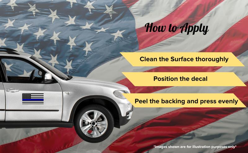 3 Pack Thin Blue Line Vinyl Decals – 5x3 Reflective American Flag Stickers for Cars, Trucks, SUVs, Laptops, Bumpers – USA Black Police Support Window Emblems