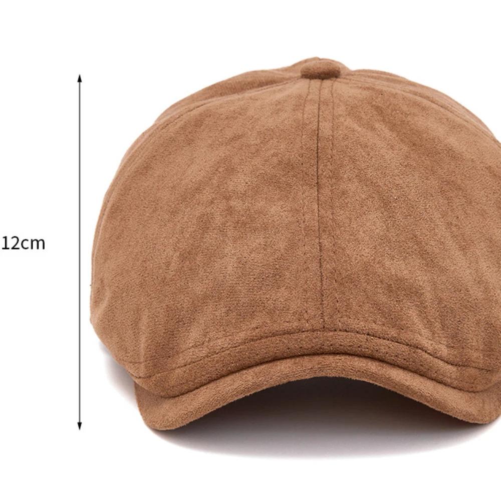 HT4971 Mens Berets Women Autumn Winter Hat Vintage Artist Painter Beret Hat Male Female Ivy Flat Cap Suede Octagonal Beret Caps