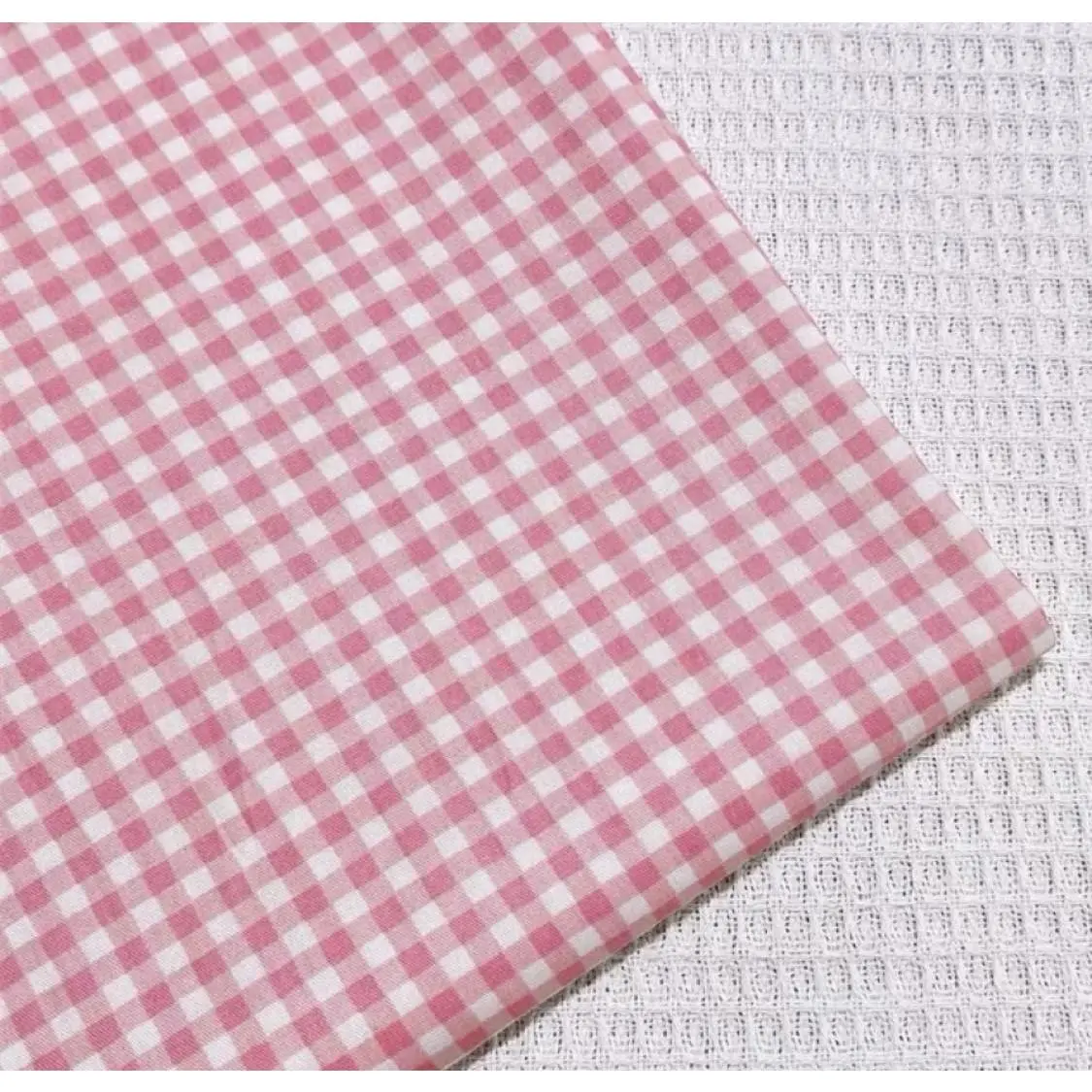44" Wide Lightweight 100% Pink Square Cotton Fabric |   Pre Cut DIY Fabric Bundles for Quilting Sewing Crafts, 2 Yard / 4pcs Fat Quarters Optional