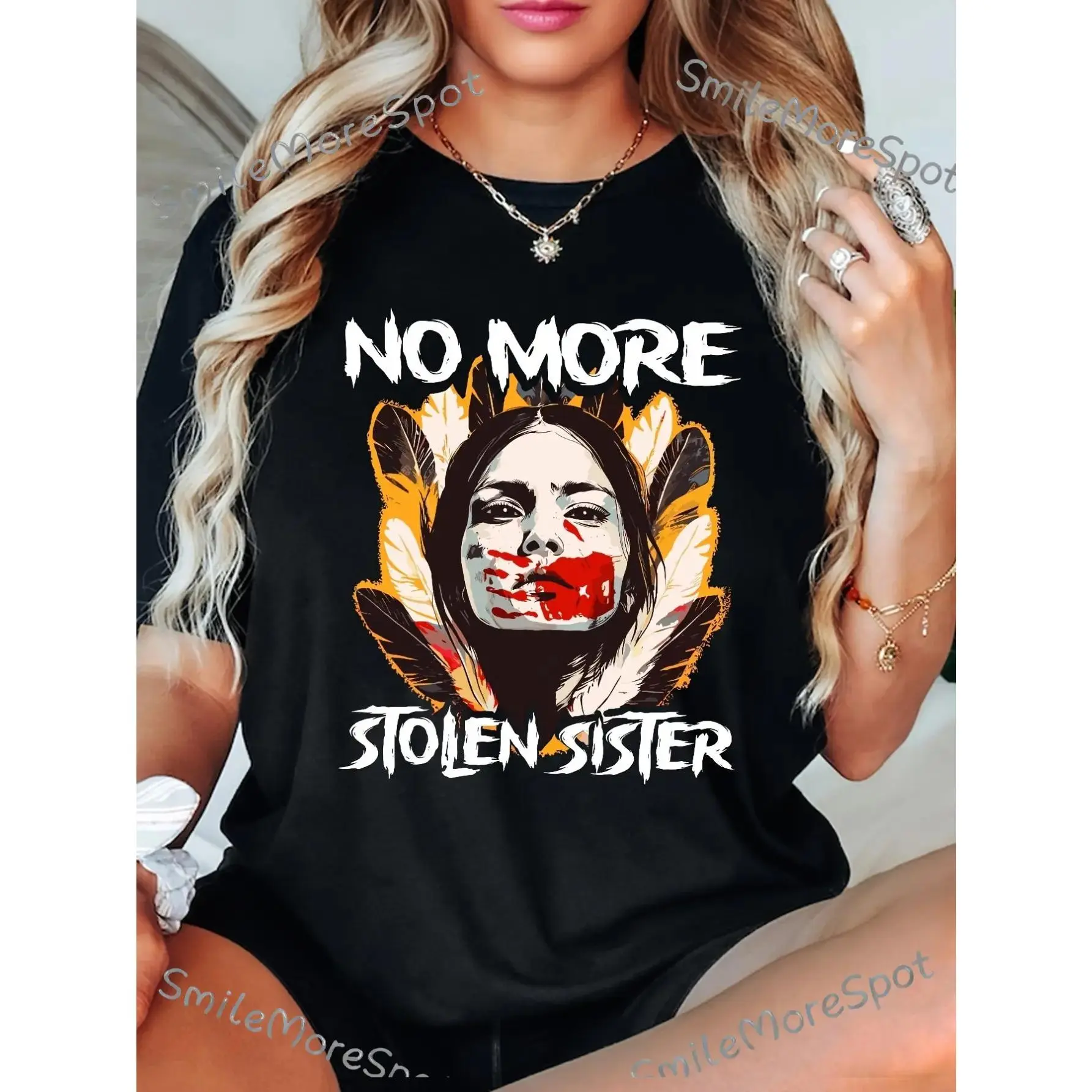 No More Stolen Sister T Shirt American Native T Shirt MMIW T Shirt Indigenous Red Hand Tee Wear Red for My Sister T Shirt Social Justice T Shirt