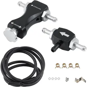 Universal Aluminum Manual Turbo Boost Controller Kit, Adjustable Pressure Regulation Valve with Mount Bracket & Hose