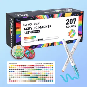 207 Color Acrylic Marker Pens, Strong Coverage, Vibrant Colors, Professional Drawing Markers, Ideal for DIY, Ceramics, Metal, Back-To-School Season