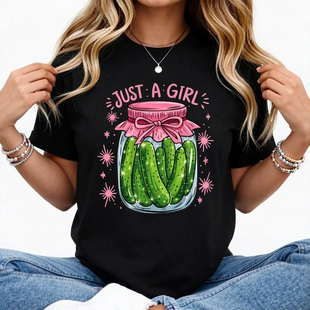 Pickle Just a Girl Who Loves Pickles Funny Food Lover T-Shirt