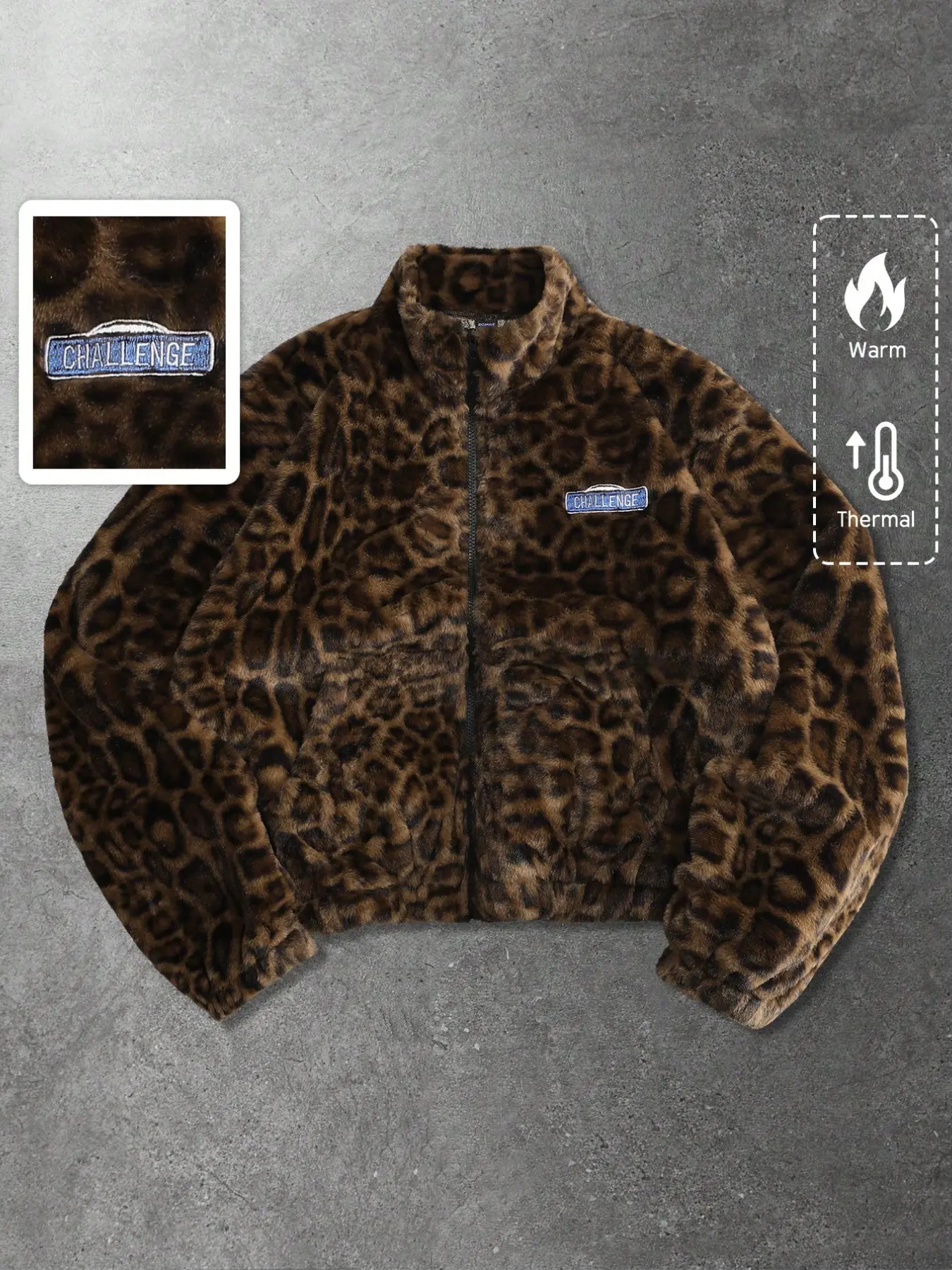 Y2K Retro Leopard Print Men's Jacket, Casual Fitted Graphic Coat, Fall Winter Streetwear, Warm Outerwear for Night