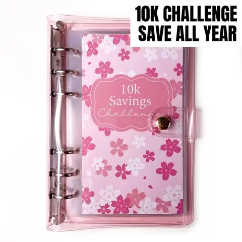 12-Month Savings Challenge Binder, 1 Count A6 10K Savings Binder & 2026 Savings Monthly Budget Planner Notebook, Money-Saving Budget Binder for Home, School & Office, Savings Tracker Organizer, New Year Gift Idea