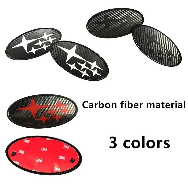 2PCS Acrylic Car Decoration Stickers - Front Logo, Rear Badge Emblems for Subaru XV, Outback, Impreza, BRZ, WRX STI, Legacy, Forester Model & Toy Vehicles (13.2*6.6cm, 14.6*7.3cm)
