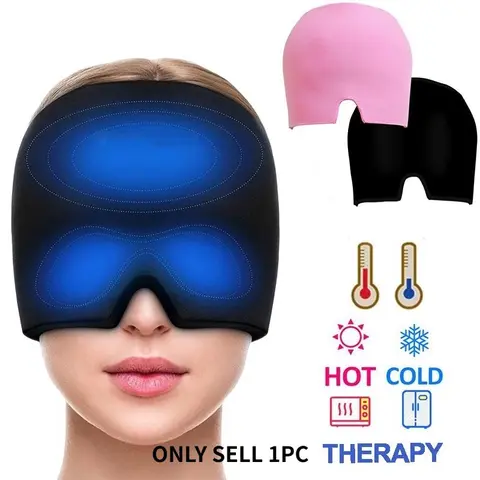 Gel Ice Headache Relief Cap, Cold Therapy Hat, Ice Wrap Band, Eye Mask, Pressure Pain Relief Ice Cap, Stress Reduction