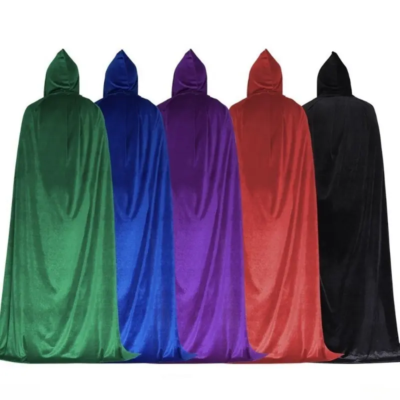 Black Velvet Halloween Cloak, Classic Grim Reaper Cosplay Cape for Adults & Teenagers, Lightweight Costume Accessory, Perfect Masquerade Outfit Prop for Halloween Themed Parties and Cosplay Activities