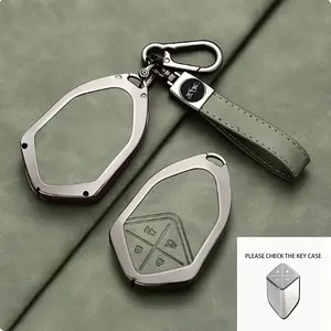 Changan Deep Blue S7 SL03 Car Remote Control Key Remote Control Shell Protective Cover, with Key Chain - Durable Zinc Alloy Protective Shell, Scratch-Resistant Design, Safe Key Ring And Car Additions, Enhance Vehicle Safety, Car Key Shell