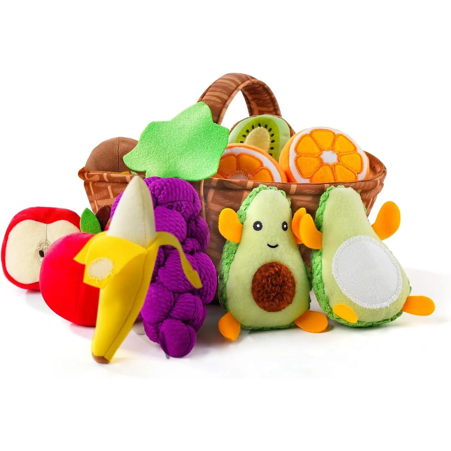 Play Food for Toddler 1-3, Plush Pretend Food Set with Sorting Fruit Basket, Baby Sensory Toys 6-12 Months, Montessori Learning Early Educational Toy for Infants, Gifts for 1 Year Old Boy Girlfidget toys