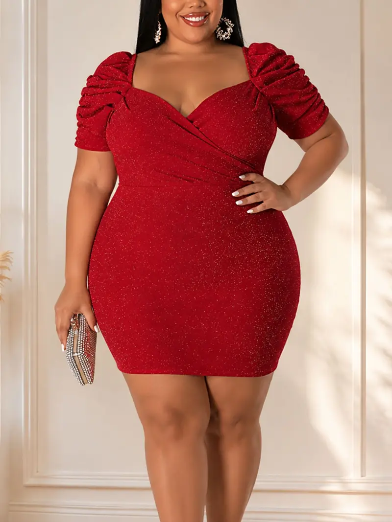 red plus size birthday dress best2000 95% Rayon 5% Spandex Solid Round Neck Asymmetrical Color:Caramel