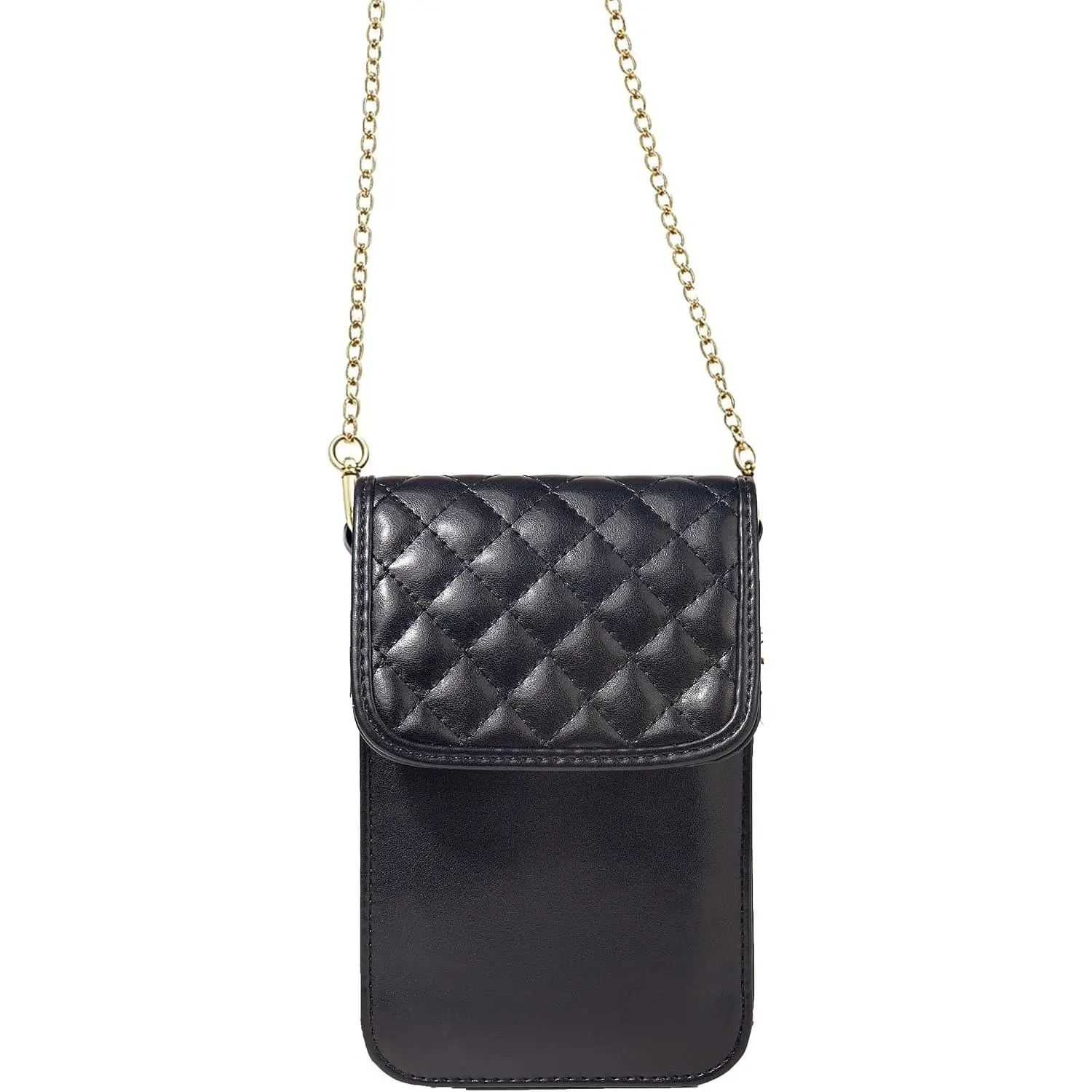 Small Crossbody Purse Phone Bags for Women with Adjustable Detachable Strap | Trendy Faux Leather    Bag, Quilted Phone Wallets with  Flap