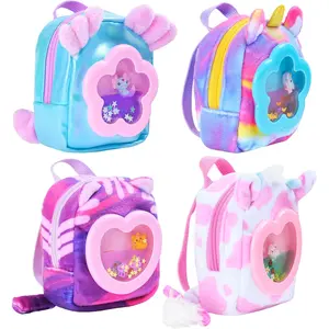 Liquid Charms, 1 Liquid Filled Micro-Sized Backpack with Window & Tiny Animal Charm Bobbing Inside, Reveal 6 Cute Tiny Animal Themed Stationery Surprises - Styles May VaryGift.