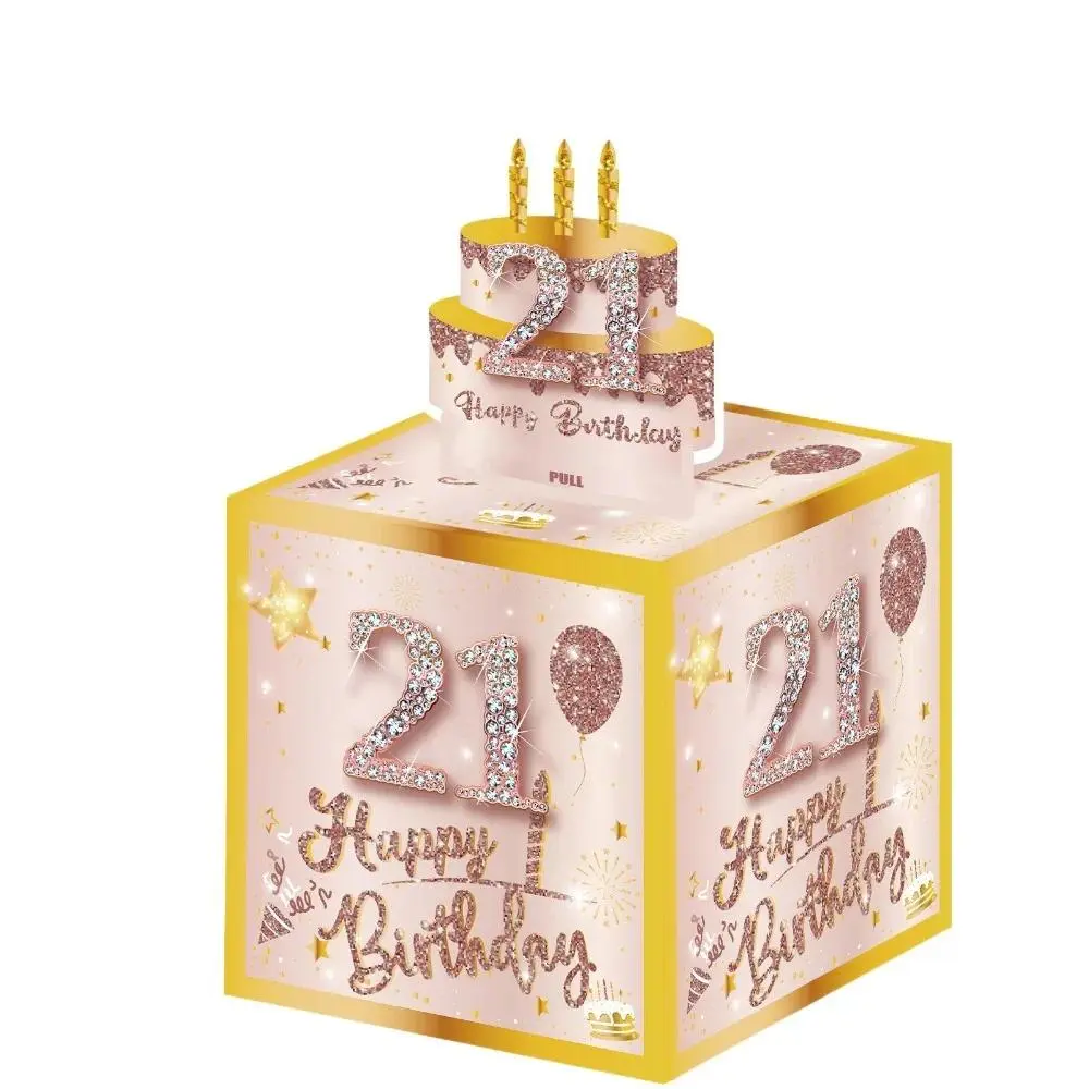 16th/18th Birthday Pull-Out Money Gift Box with Card Surprise Party Money Roll Gift Box Money Bouquet Interactive Design